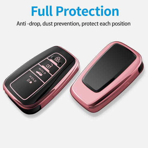 Tukellen for Toyota Key Fob Cover with Keychain,Special Soft TPU Key Case Protector Compatible with 2020-2022 Highlander Corolla Prius,2018-2024 R...