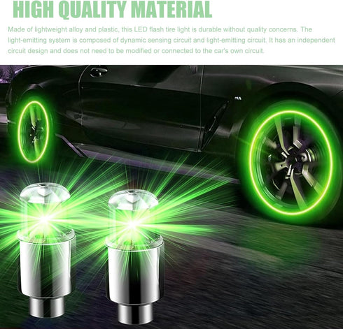 6 PCS Car Hot Wheels Wheel Hub Light, American Style Flashing Breathing Light with Inner Tube Valve, Cool Lighting Modification Accessories, for M...