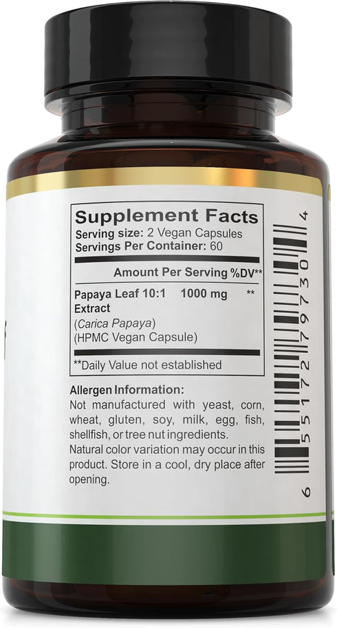 Florida Herbal Pharmacy, Papaya Leaf Extract Capsules 10:1 (120 Capsules)...