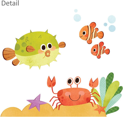 DECOWALL DS4-8009 Sea Adventure Kids Wall Stickers Wall Decals Peel and Stick Removable Wall Stickers for Kids Nursery Bedroom Living Room (Small)...