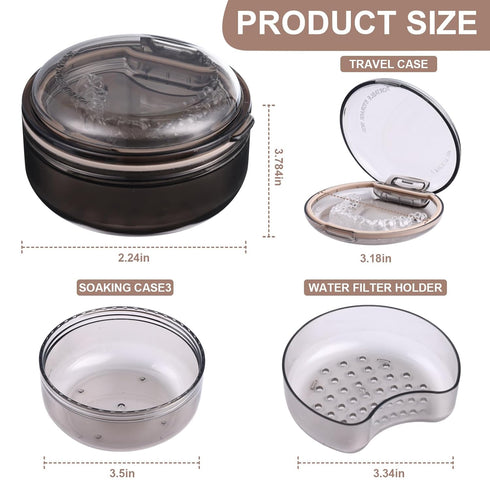 Double Layer Retainer Case,Portable&Cleaner 2 In 1 multifunctional Retainer Case Orthodontic Retainer Cleaning Case For Retainers, Aligners, Night...
