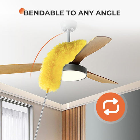Dusters for Cleaning High Ceiling Fan, Newliton Microfiber Feather Duster with 30'' to 100'' Telescoping Extension Pole, Long Extendable Duster fo...