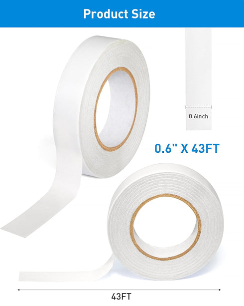 3 Rolls Double Sided Tape for Crafts, Arts, Scrapbooking, Photography, Paper Backing, Tear-by-Hand. 0.6in by 43-FT...