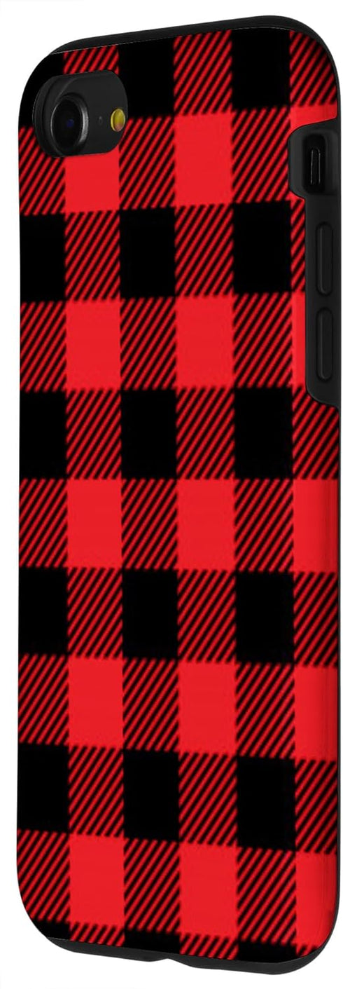 iPhone SE (2020) / 7 / 8 Red Black Buffalo Plaid Lumberjack Case...