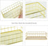Golden Metal Wire Cabinet Organizer Storage Organizer Bin Basket Tray - for Kitchen Pantry Pantry Fridge, Closets, Garage Laundry Bathroom 9.45"X6...