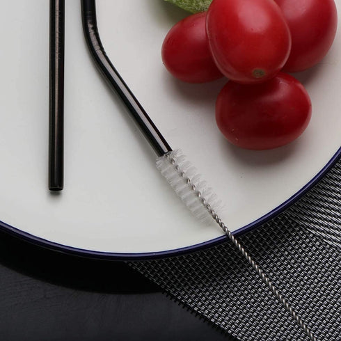 Travel Utensils Set with Case Reusable Portable Cutlery Set Stainless Steel 8pcs Including Dinner Knife Fork Spoon Chopsticks straws(Black)...