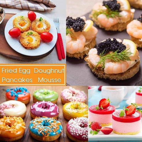 5Pcs Biscuit Cutter Set, Stainless Steel Round Cookies Cutter Fondant Cutters with Handle for Cutting Thick or Thin Dough Stainless Steel Baking T...