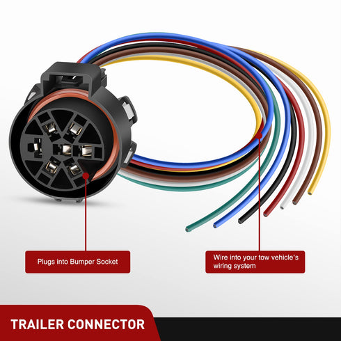 Nilight USCAR 7 Pin Trailer Wiring Harness Replacement Multi-Tow 7 Way Harness Connector 24 Inch Factory Tow Package Trailer Truck Plug Connector ...