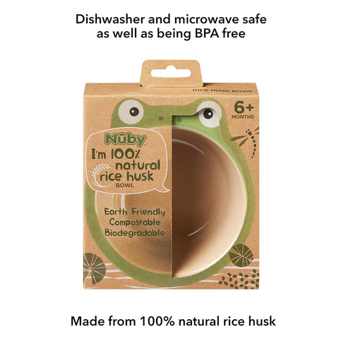 Nuby Rice Husk Baby Bowl - Eco-Friendly Tableware - 100% Compostable and Biodegradable - 6+ Months...
