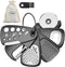 Kitchen Unique Gadgets Set 6 Pieces, Space Saving, Cheese Grater, Bottle Opener, Fruit Vegetable Peeler, Pizza Cutter, Garlic Ginger Grinder, Herb...