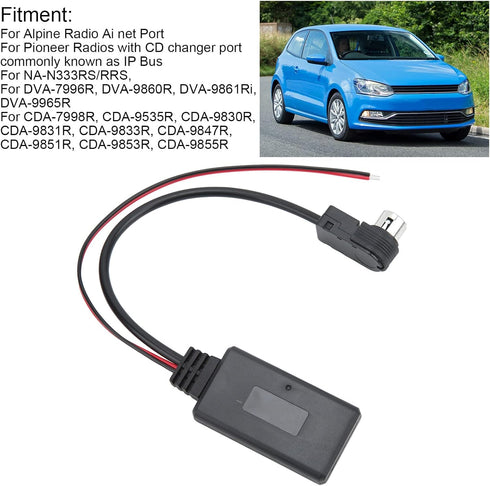 KIMISS Bluetooth Audio AUX Cable, Car Bluetooth 5.0 AUX in Adapter DSD Large Capacity Transmission Aux Audio Cable for Alpine Radio Ai Net Port...
