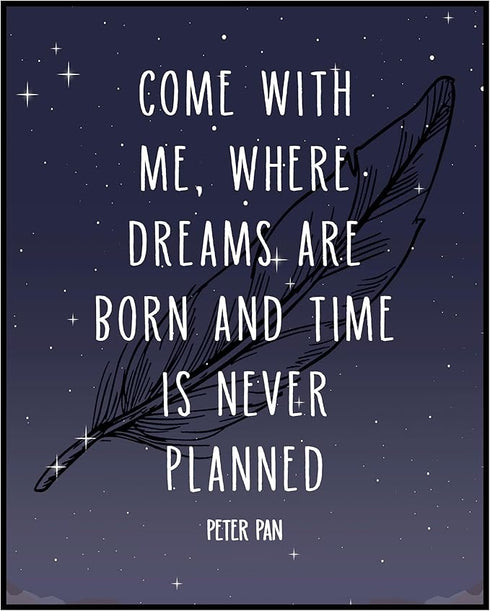 Posterizer 1 pcs-Peter Pan Quotes-Where Dreams Are Born-Kids Room Art- Gift for Daughter, Son, Kids-Decor for nursery toddlers kids room- unframed...