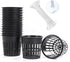 ORIMERC 15 Pack 4 inch Net Cup Pots with 15 feet Hydroponic Self Watering Wick for Aquaponics Buckets Insert Orchid Kratky Vegetable Garden Garden...