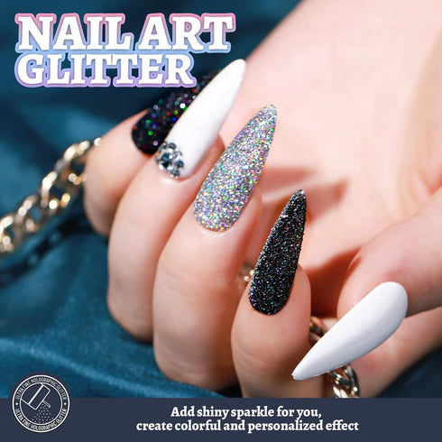 LEOBRO Silver Glitter, 180g/6.35oz Holographic Silver Fine Glitter for Resin, Crafts, Tumblers, Nail Body, DIY Party Decorations...