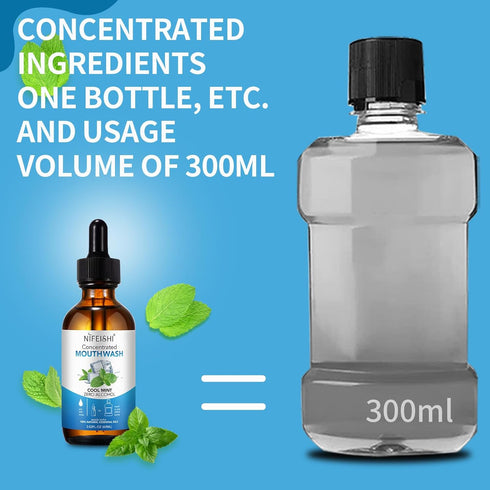 Odor Reduction Mint Concentrated Mouthwash, Travel Size Mouthwash Made with Spearmint Oil and Tea Tree Oil, Helps Freshen Breath Healthy Mouth...