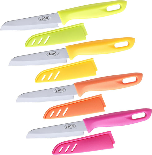 Paring Knives, Stainless Steel Paring Knife Set with Cover, 3.6 inch Pairing knife, Ultra-Sharp Small Kitchen Knife, Great for Fruit and Vegetable...