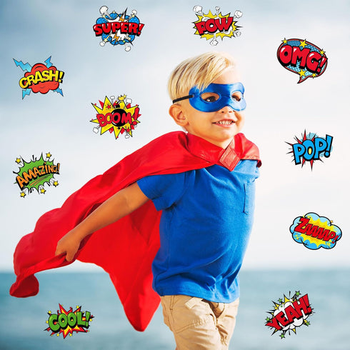 Outus 33 Pcs Hero Theme Classroom Decorations Bulletin Board Set Hero Posters and Banners Hero Sayings Cityscape Cutouts for Classroom Pre School ...