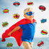 Outus 33 Pcs Hero Theme Classroom Decorations Bulletin Board Set Hero Posters and Banners Hero Sayings Cityscape Cutouts for Classroom Pre School ...