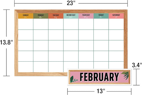 Carson Dellosa 134 pc Grow Together Calendar Bulletin Board Set, Wall Calendar, Monthly Calendar Headers & Cover Ups, Leaf & Flower Decor, Motivat...