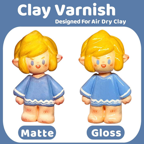 200ml Air Dry Clay Glaze, Gloss Varnish for Air Drying Clay, Air Dry Clay Varnish for Pottery and Acrylic Paint, Colourless, Waterproof, Scratch R...