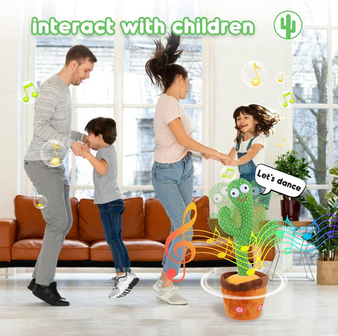 Kids Dancing Talking Cactus Toys for Baby Boys and Girls, Singing Mimicking Recording Repeating What You Say Sunny Cactus Electronic Light Up Plus...