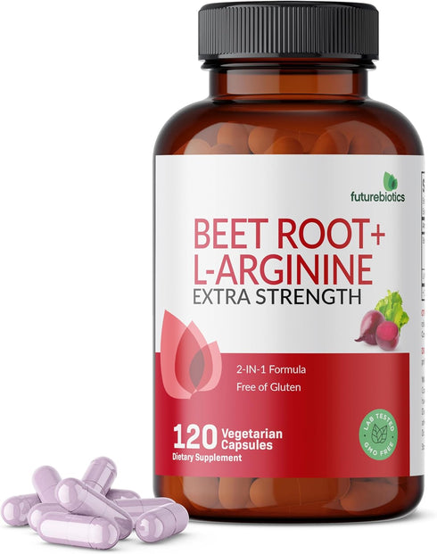 Futurebiotics Beet Root + L-Arginine 2000 MG, Non-GMO, 120 Vegetarian Capsules...
