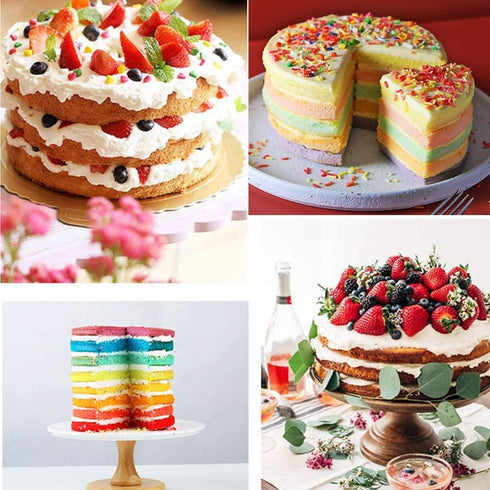 4 Pcs Layer Cake Pan Set, 6 Inch Silicone Round Cake Mold Rainbow Non-Stick Baking Tins for Jumbo Whoopie Pie Cake Vegetable Pancakes Taco Shells ...