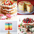 4 Pcs Layer Cake Pan Set, 6 Inch Silicone Round Cake Mold Rainbow Non-Stick Baking Tins for Jumbo Whoopie Pie Cake Vegetable Pancakes Taco Shells ...