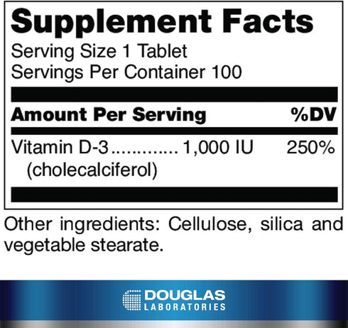 Douglas Laboratories Vitamin D 25 mcg (1,000 IU) - D3 Vitamin - for Immune Support, Bone Health & Tooth Health* - D Vitamin as Cholecalciferol - 1...