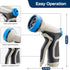 Garden Hose Nozzle - Heavy Duty Metal Water Hose Nozzle, High Pressure Water Nozzle with 8 Adjustable Spray Patterns for Watering Plants, Lawn, Wa...