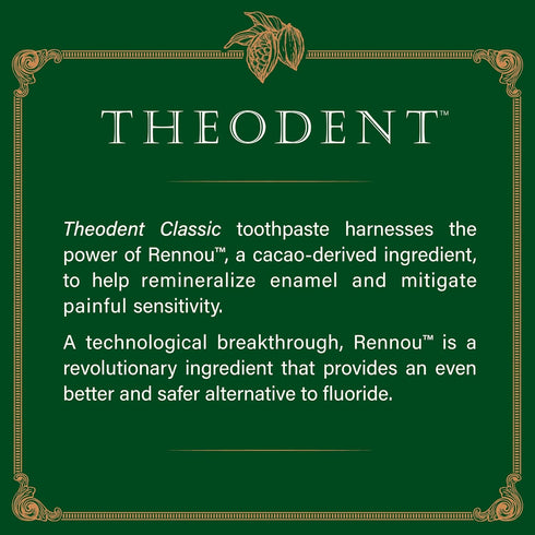 Classic with Rennou™: Fluoride-Free Theobromine Toothpaste for Proven Remineralization, Sensitivity Relief & Natural Whitening, Spearmint (3.4 Oun...