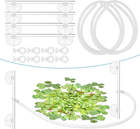 2 Pcs Aquarium Floating Plant Corral, Floating Plant Fence for Aquarium Accessories, Separates Floating Plants, Auto-Adjusts Height with Water Lev...