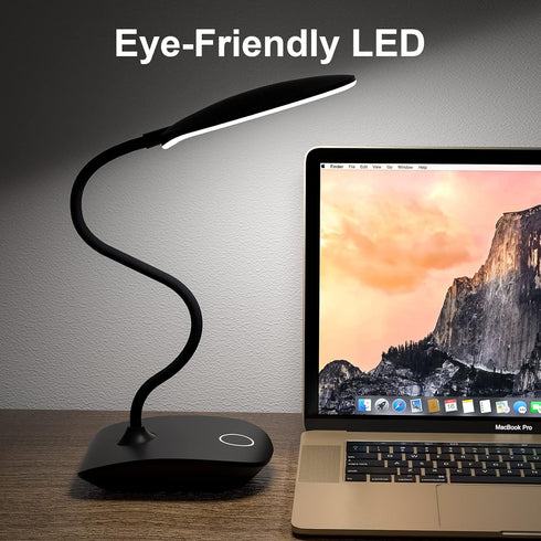 DEEPLITE Battery Operated Desk Lamp, LED Desk Light 3 Lighting Modes Stepless Dimming, Table Lamp 5W Touch Control Eye Caring, Flexible Gooseneck,...