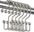 Titanker Shower Curtain Hooks Rings, Rust-Resistant Metal Double Glide Shower Hooks for Bathroom Shower Rods Curtains, Set of 12 Hooks - Matte Nic...