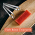 2 Pcs Fish Bone Tweezers, Fish Bone Pliers, Stainless Steel Flat and Slant Tweezers, Kitchen Meat Hair Remover Tool, Suitable for Salmon and Sea B...