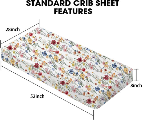 Little Grape Land Crib Sheets for Girls and Boys, 2pk Baby Crib Fitted Sheet for Standard Size Crib and Toddler Mattress, Super Soft Baby Sheet (S...