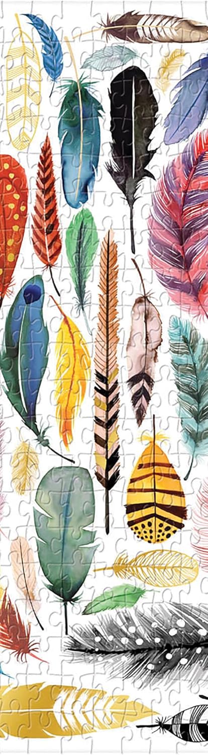 Galison Feathers 500 Piece Jigsaw Puzzle for Adults and Families, Bird Feather Foil Puzzle with 500 Pieces and Bird Feathers from Around The World...