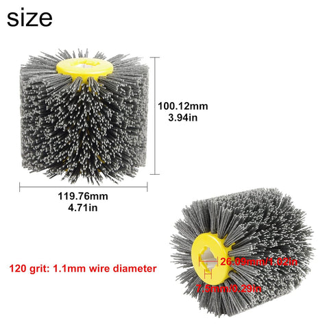 CPROSP Wire Drawing Wheel, 120 Grit Nylon Brush, Fits Restorer Tools, Abrasive Wheel for Derusting, Deburring and Cleaning Wooden Floor...