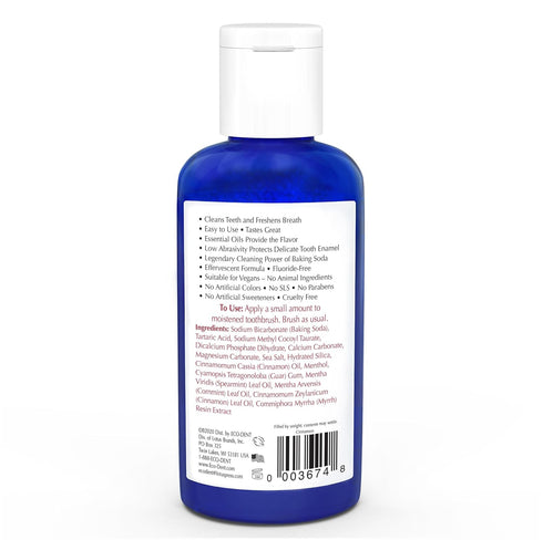 Eco-Dent DailyCare Baking Soda Toothpowder, Cinnamon - Fluoride-Free Toothpaste Powder, SLS-Free Tooth Powder with Baking Soda, Minerals, and Esse...