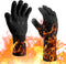 Heat Resistant BBQ Gloves for Hot Temperature Cooking, Barbecue Grilling or Baking Bread Pizza, Safe Oven Mittens with Fingers...