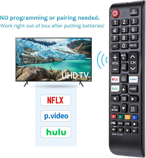 Replacement BN59-01315A BN59-01315J Remote Control Compatible with Samsung 4K Crystal UHD 6/7/8/9/TU-7000 Series Smart TV(BN59-01315E)...