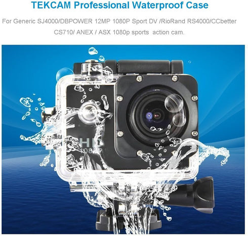 Action Camera Waterproof Housing Case Compatible with AKASO EK7000 V50 Elite/SJCAM/Apexcam/Remali CaptureCam/Vemont/HLS/WOLFANG GA300 Action Camer...