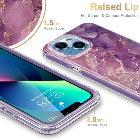 Esdot for iPhone 13 Case with Built-in Screen Protector,Military Grade Rugged Cover with Fashionable Designs for Women Girls,Protective Phone Case...