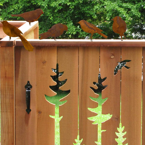 5PCS Metal Bird Silhouette with Rusty, Rusty Birds Decoration, Metal Birds Statues, Lifelike Patina Metal Birds Garden Ornaments Silhouette...