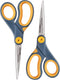 Westcott 8" Straight Titanium Bonded Non-Stick Scissors with Adjustable Glide Feature 2 Pack (16550), Grey/Yellow...