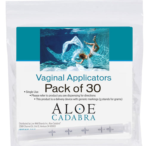 Aloe Cadabra Extra Disposable Vaginal Applicators, Individually Wrapped with Dosage Markings (30 Pack)...