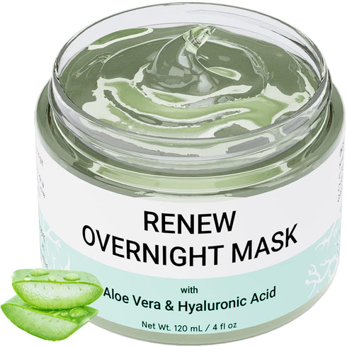 Doppeltree RENEW Overnight Facial Mask with Aloe Vera Gel & Hyaluronic Acid, Anti Aging Hydrating Face Mask for All Skin Types, Night Time Skin Ca...