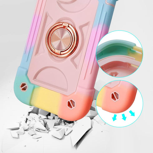 Compatible with iPhone 13 Case with Ring Stand, Heavy Duty Rugged Case for Women Men Military Grade Shockproof Phone Case with Magnetic Car Mount ...