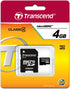 Transcend 4 GB Class 4 microSDHC Flash Memory Card TS4GUSDHC4...