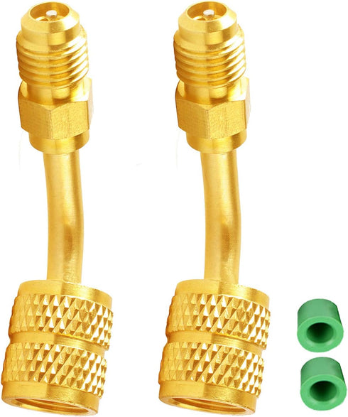 R410a Adapter for Mini Split, 5/16" SAE Female Quick Couplers to 1/4" SAE Male Flare for Mini Split System Air Conditioners, HVAC and Refrigeratio...